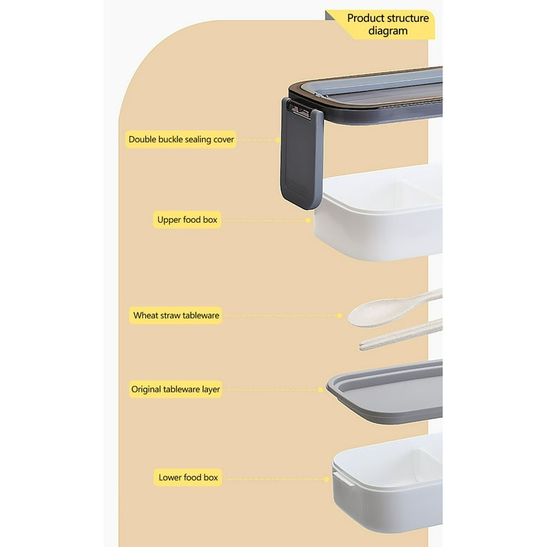 OAVQHLG3B Silicone Bento Box Adult Lunch Box,Leak-Proof,BPA-Free Stacking  Bento Box Lunch Box, (2-Tier) Portable Stackable Food Container Storage  Boxes for Work School Camping 