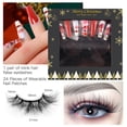 thumbnail image 4 of 1 par de pestañas postizas de pelo de visón y 24 piezas de parches de uñas portátiles, uñas navideñas, 4 of 5