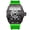 Green silicone-black shell-black surface, variant on Men's Tonneau Skeleton Quartz Watch, Luminous Waterproof Silicone Strap Racing Style