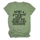 thumbnail image 1 of Camiseta holgada informal elástica con cuello redondo y estampado de letras de manga corta para mujer para verano, 1 of 4
