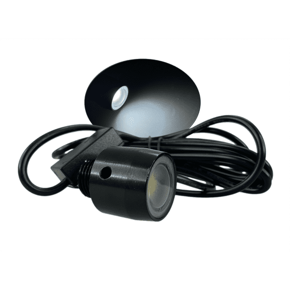 Pactrade Marine Black Aluminum Housing Plug/Transom Light DC10-30V LED Waterproof IP68 10W per LED Lengthy Wired with Screws Interior Temperature (1000LM LED - 1pc Daylight White)