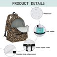 thumbnail image 4 of Black and Brown Leopard Print Backpack for School, Cute School Bag with Adjustable Shoulder Straps and Padded Back, 13.4"x11"x4.7", 4 of 5