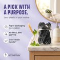 thumbnail image 2 of Dental Floss Picks for Teeth (200ct) - Double Thread Tooth Flossers Adults, Toothpicks Floss, Vegan Corn-Straw Handle, Shred-Resistant String Interdental Oral Care & Gum Health, Charcoal, 2 of 4