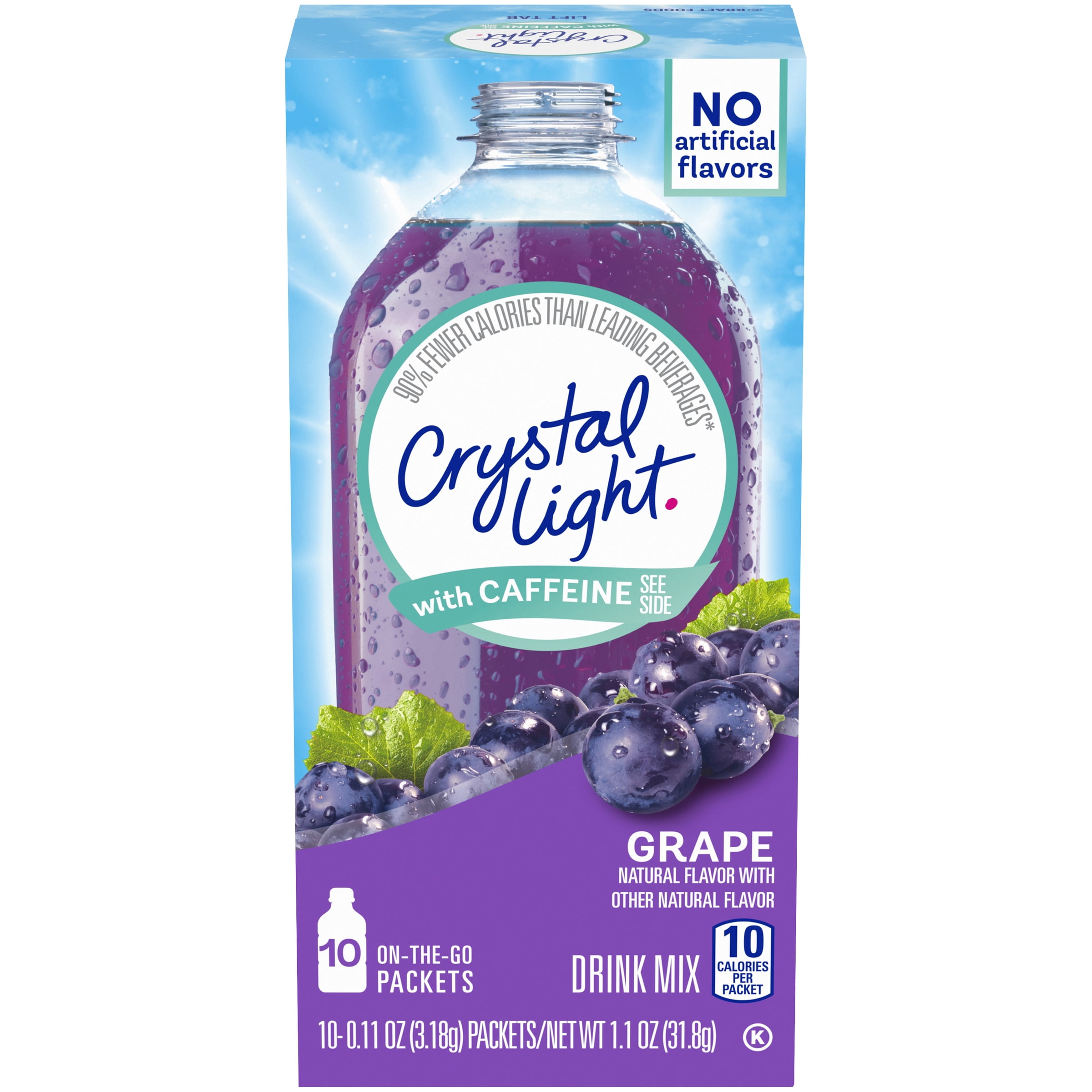 Crystal Light Grape Naturally Flavored Powdered Drink Mix with Caffeine