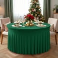 thumbnail image 2 of Faldas de mesa HolidayIdeas, paquete de 6 unidades, color verde cazador, 152 cm, caída, 2 of 6