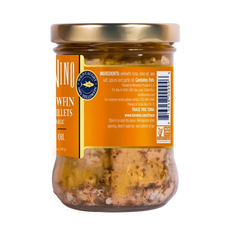 ONBOARD Yellowfin Tuna Fillets In Olive Oil - Ready-to-Eat, High Protein, Gluten-Free Snack In Glass Jar (6 Pack)