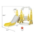 thumbnail image 3 of CIPACHO 3 in 1 Kids Slide and Swing Set with Basketball Hoops for Toddlers 1-5 Years, Indoor Outdoor Playground, Yellow, 3 of 8