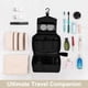 thumbnail image 4 of Bolsa de aseo de 25 x 7 x 13 cm, bolsa de viaje con gancho, bolsa de cosméticos impermeable, bolsa de almacenamiento de viaje negra, 4 of 5