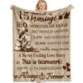 thumbnail image 1 of LHSHID Gift for 25th Wedding Anniversary 25th Silver Wedding Anniversary Gifts Happy Anniversary Marriage Gifts for Wife Husband Him Her Anniversary Decorations Blanket 50x60in, 1 of 6