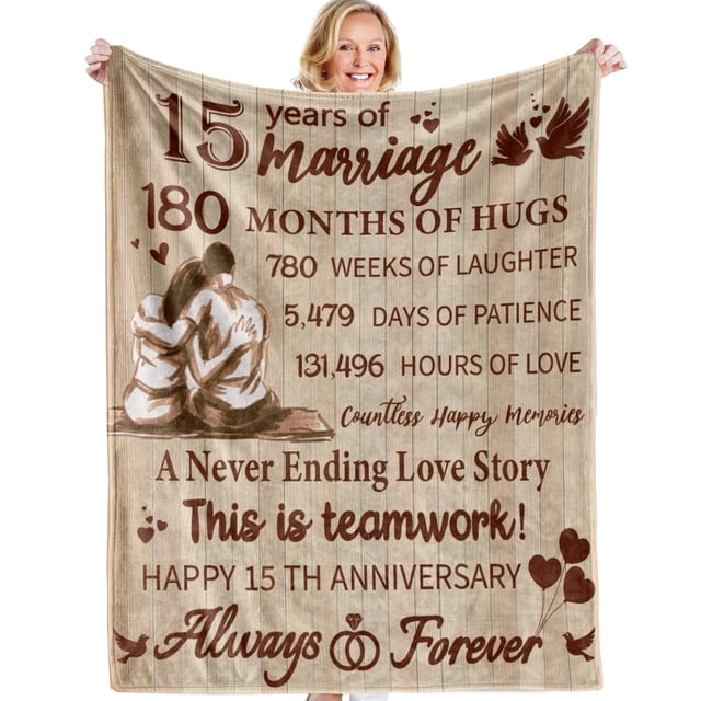 LHSHID Gift for 25th Wedding Anniversary 25th Silver Wedding Anniversary Gifts Happy Anniversary Marriage Gifts for Wife Husband Him Her Anniversary Decorations Blanket 50x60in