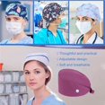 thumbnail image 3 of VONKY 6 Pieces Working Caps Doctors Gourd-shaped Long-time Service Pure Color Dull Polish Button Assorted Colors Unisex Operating Hats purple Buckles, 3 of 5