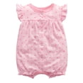 thumbnail image 2 of WIBACKER 100% Cotton Newborn Baby Girl Snap-up Rompers, 0-24M,Ruffle Sleeve Infant Summer 1PCS Polka Dot Jumpsuit, 2 of 8