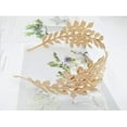thumbnail image 4 of Corona de diosa, diadema de hojas, diadema de boda dorada, tocado de diosa, utilizada para joyería nupcial, tocado de hojas doradas, 13x6,7x15 cm (oro) JM, 4 of 5