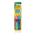 thumbnail image 2 of GUM Crayola Kids' Travel Toothbrush, Antibacterial Bristles, Soft, Ages 4+, 2 Count (3pk), 2 of 4