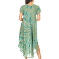 thumbnail image 2 of Sakkas Jonna Women's Short Sleeve Maxi Tie Dye Batik Long Casual Dress - 19338-Green - One Size Plus, 2 of 5