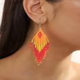 thumbnail image 2 of Fogun Beaded Tassels Earrings Handmade Glass Beads Vintage Floral Dangle Ear Jewelry Accessories for Women, 2 of 2