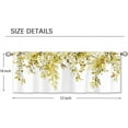 thumbnail image 2 of Eucalyptus Yellow Leaves Curtain Valance for Window Treatments Botanical Floral Plant Rod Pocket Fall Kitchen Treatment Flower Drapes for Bathroom Bedroom Living Room 1 Panel (52x18 Inch), 2 of 5