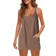 thumbnail image 4 of ICHUANYI ClearanceWomen's Fashion V-Neck Sleeveless Pockets Pullover Dress Shorts Suits(Coffee, XXL) ICHUANYI WER20232080500257, 4 of 9