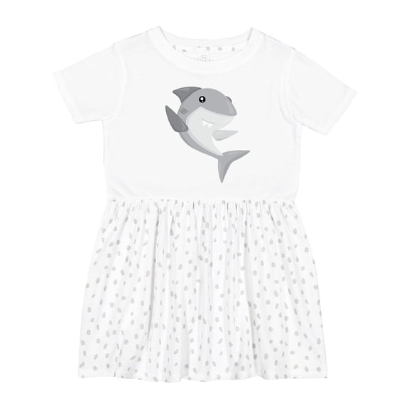 Inktastic Cute Shark, Little Shark, Gray Shark, Sea Animal Girls Toddler Dress