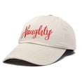 thumbnail image 4 of DALIX Naughty or Nice - Naughty Christmas Hat Womens Embroidered Baseball Cap in Beige, 4 of 6