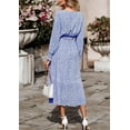 thumbnail image 2 of Vestido PRETTYGARDEN Bohemio Floral de Manga Larga con Cruzado y Escote en V para Mujer - Talla M, 2 of 4