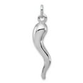 thumbnail image 1 of FB Jewels Sterling Silver Rhodium-plated Italian Horn Pendant, 1 of 3
