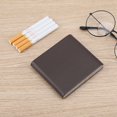 thumbnail image 1 of Ultrathin Pocket Carrying Cigarette Box PU Leather Metal Frame 10 Regular Size Coffee, 1 of 8
