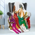 thumbnail image 4 of Music Soft Flannel Fleece Throw Blanket, Jazz Band Playing on the Stage with Singer and Illustration of Neon Artwork Print, Cozy Plush for Indoor and Outdoor Use, 60" x 80", Multicolor, by Ambesonne, 4 of 5