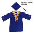 thumbnail image 2 of BRIGHTFUFU Juego de 2 piezas en 1 vestido de graduación y gorro, traje de graduación, disfraz de cosplay para estudiantes y niños (azul brillante, altura adecuada 120 CM), 2 of 7