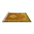thumbnail image 2 of Ahgly Company Machine Washable Indoor Rectangle Medallion Yellow Traditional Area Rugs, 6' x 9', 2 of 4