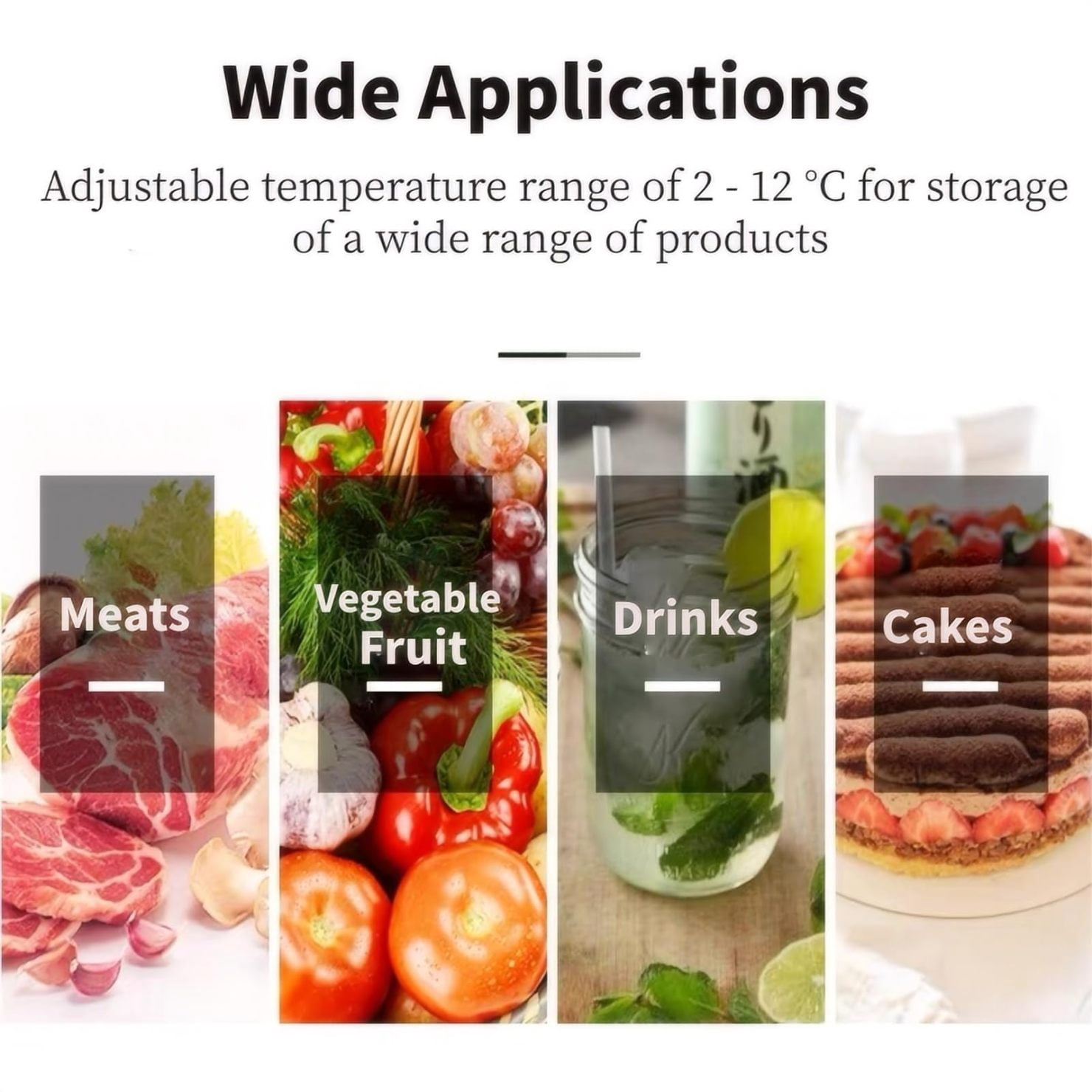 Yiwa 3.5 Cu.Ft Commercial Countertop Refrigerator, Display Refri with LED Display and Lighting, for Cafe Restaurant, Black