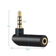 thumbnail image 4 of 90 Degree Plug Adapter 3.5mm Male To Female Headphone Stereo Audio Connector Right Angle Plug Aux Adapter-Black-5 pack, 4 of 5