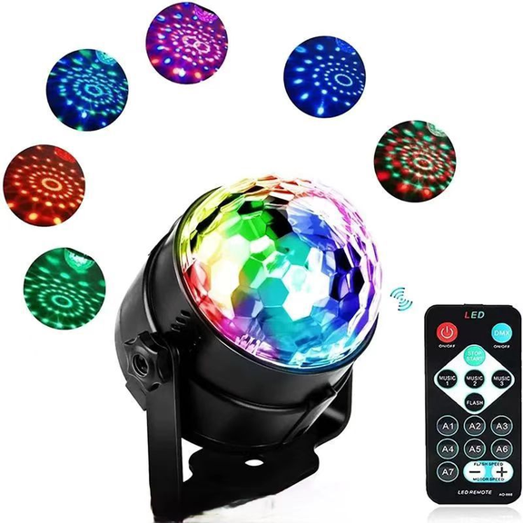 Sound-Activated Party Light With Remote DJ Disco Strobe Stage Decor