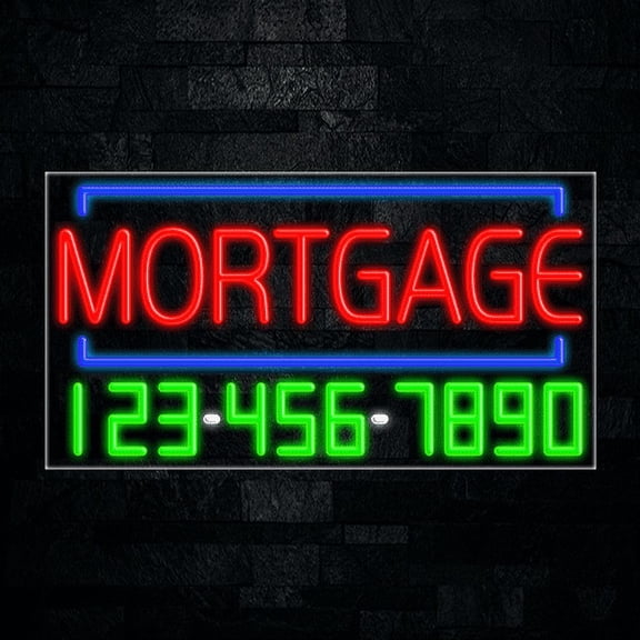 Mortgage LED Neon Sign 33"L x 18"H #35082
