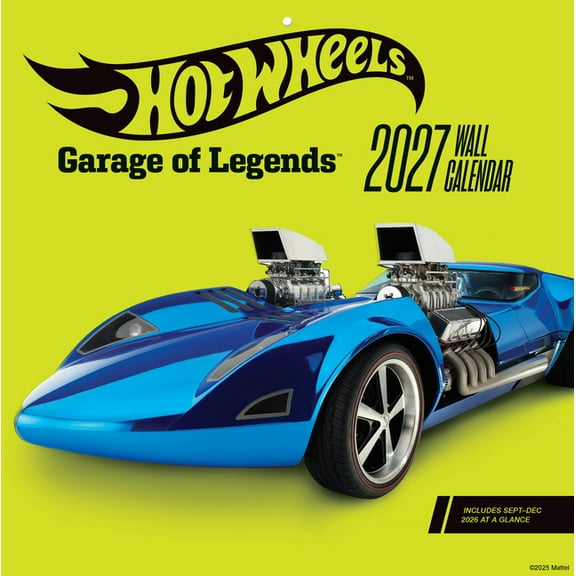 Mattel Hot Wheels Garage of Legends 2027 Wall Calendar, (Paperback)