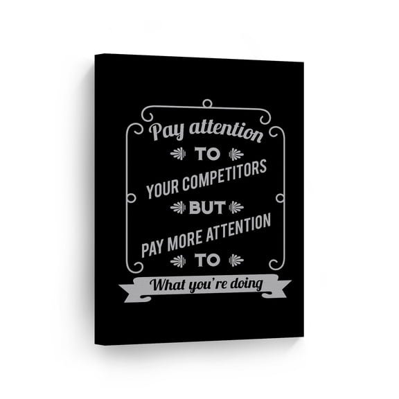 Smile Art Design Pay Attention to Your Competitors Inspiring Quote Motivational Canvas Wall Art Inspirational Wall Art Entrepreneur Quote Canvas Print Modern Office Decor Gift 40x30