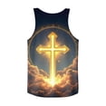 thumbnail image 6 of Gamivast Gym Shirts Wooden Cross Holy Light Graphic Mens Sleeveless Shirts Crew Neck Workout Shirts Breathable Soft Stretchy Christian Daily Training, 6 of 6
