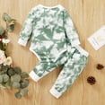 thumbnail image 3 of Kayannuo Baby Girl Clothes Long Sleeve Fall Winter Newborn Infant Baby Girls Rainbow Tie-Dyed Romper Bodysuit+Pants Outfits,Green, 3 of 9