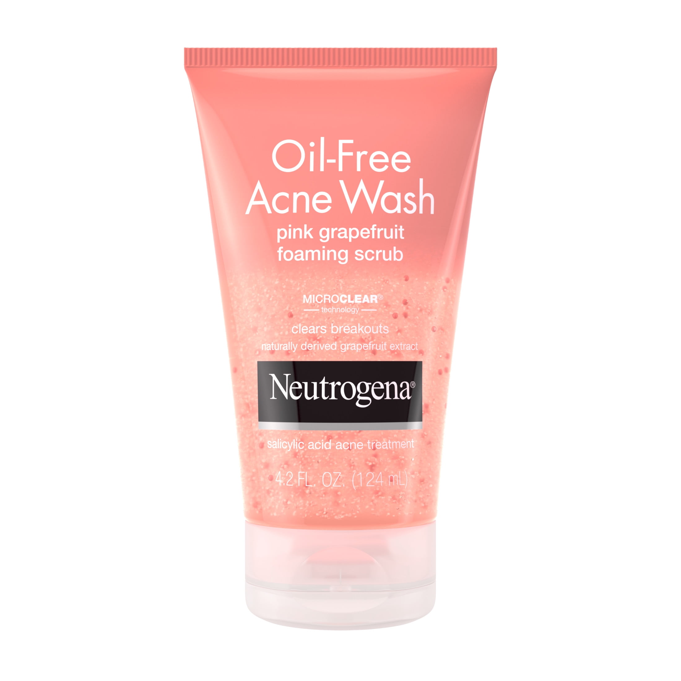 (3 pack) Neutrogena Oil-Free Pink Grapefruit Face Scrub, Salicylic Acid Acne Face Wash, 4.2 fl oz