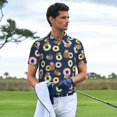 thumbnail image 3 of Balery Sloth with Donuts Camisa Polo de Hombre con Estampado, de Manga Corta y Tejido Medio, Camisa Tipo Golf Polo-Large, 3 of 6