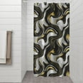 thumbnail image 2 of Black White Gold Marble Pattern Shower Curtain 36"x72" ,Bathroom Decorative Shower Curtains Set with 12 Hooks,Modern Waterproof Washable Shower Curtain, 2 of 6