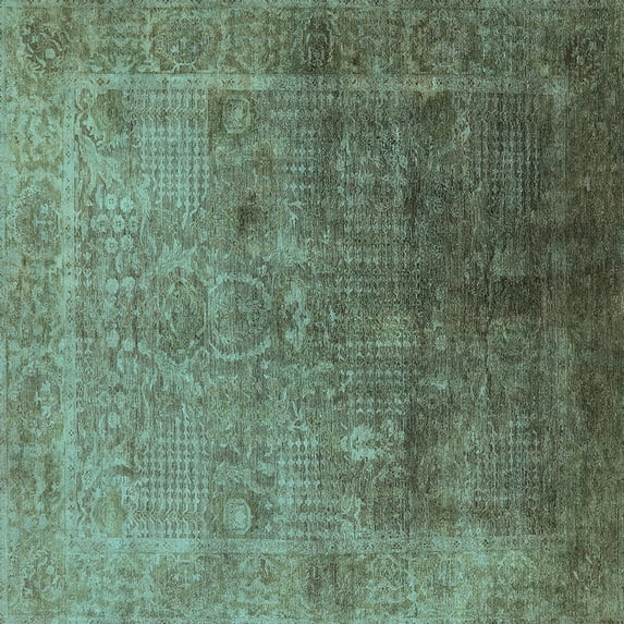 Ahgly Company Indoor Square Oriental Light Blue Industrial Area Rugs, 8' Square