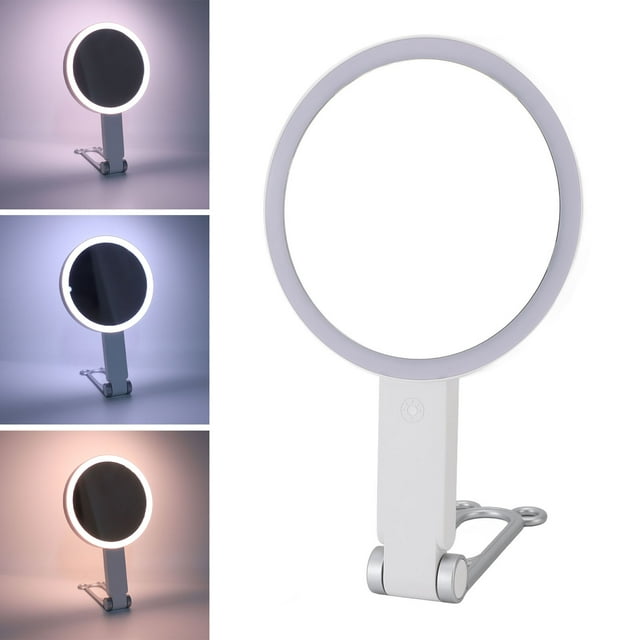 Espejo De Aumento De Doble Cara, Espejo De Aumento Ajustable De Aumento 1X/5X Con Luz Portátil Para Dormitorio
