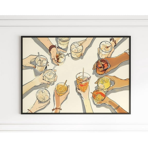 Bar cart print, Cheers poster, Bar cart wall art decor, Retro Kitchen wall art, cheers sign, Drinks print, Tavern print, Bar Cart Poster, 8x12 UNFRAMED