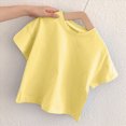 thumbnail image 4 of kpoplk Girl's Summer Cute Graphic Shirts Casual Short Sleeve Crewneck Tees Baggy Tops(Yellow,7-8 Y), 4 of 5