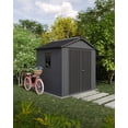 thumbnail image 2 of Keter Newton Plus 7.5x7 ft. Durable Resin Outdoor Storage Shed With Heavy Duty Floor and Locking Door, Grey, 2 of 4
