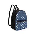 thumbnail image 2 of HELLHERO Blue White Star Mini Backpack Purse, Lightweight Polyester Travel Daypack with Front Pocket for Women Work and Hiking, 2 of 8