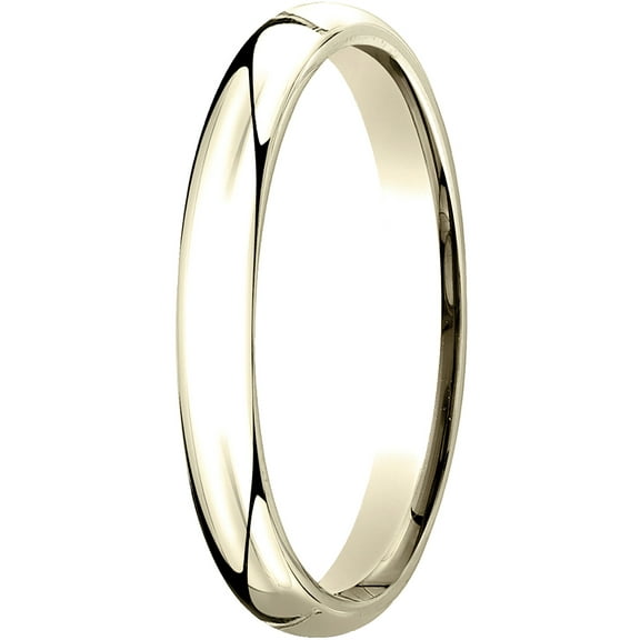 Mens 10K Yellow Gold, 3mm Slightly Domed Standard Comfort-Fit Wedding Band (sz 8.5)