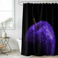 thumbnail image 6 of Polyester Fabric Purple Fruit Shower Curtain, Modern Minimalist Decor Black Background Waterproof Bathtub Curtain Bathroom Decor Set with Hooks 36 x 72 Inches, 6 of 6