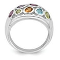 thumbnail image 6 of 925 Sterling Silver Rhodium-plated Multi Gemstone Ring Size 6, 6 of 7